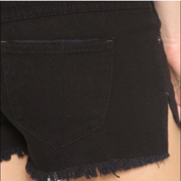 Free People Black Shark Bite Denim Cutoff Shorts Size 24 - Picture 11 of 11